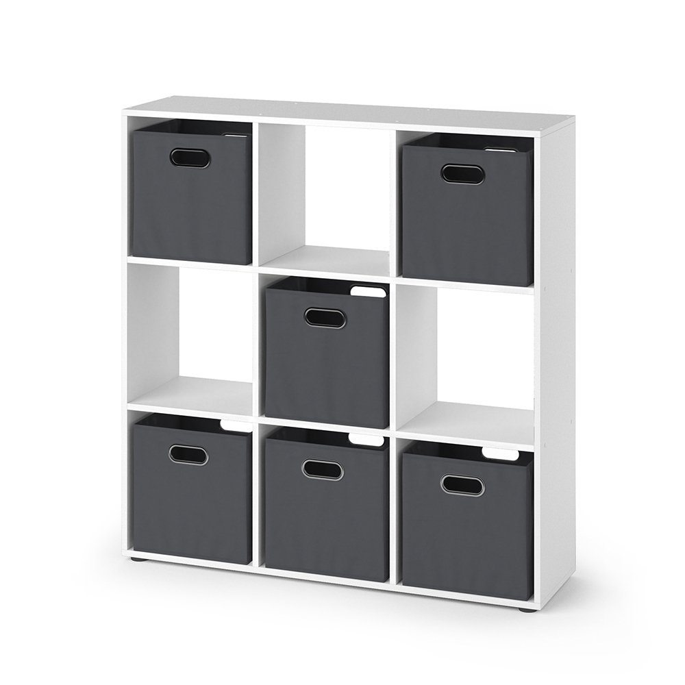 Raumteiler "Nove" Weiß 104 x 108 cm mit 6 Faltboxen livinity®