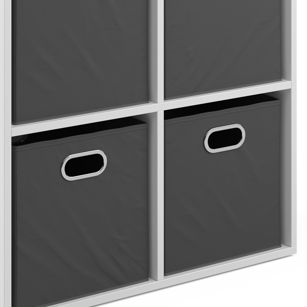 Bücherregal Weiß/Anthrazit 72 x 90.2 cm mit 4 Faltboxen livinity®