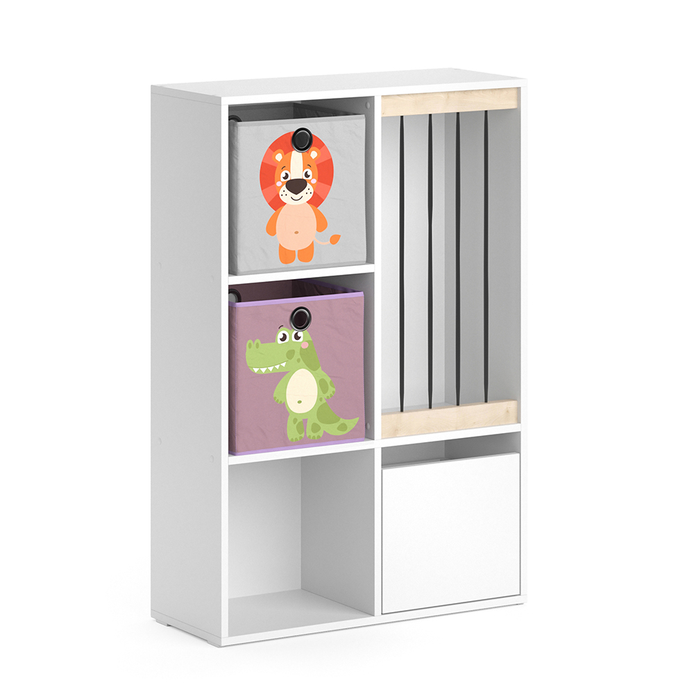 Kinderregal "Luigi" Weiß 72 x 107.8 cm mit 2 Faltboxen opt.3 livinity®