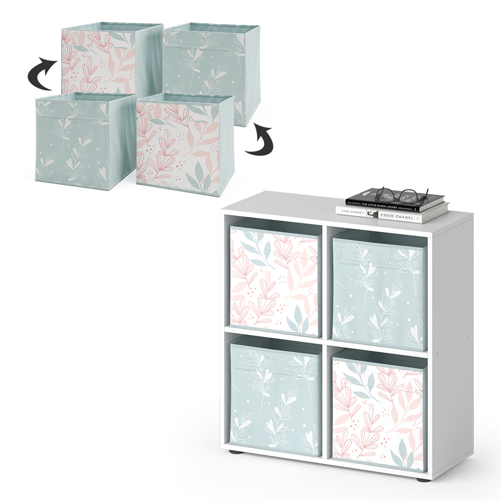 Raumteiler "Tetra" Weiß 72 x 72.6 cm mit 4 Faltboxen opt.1 livinity®