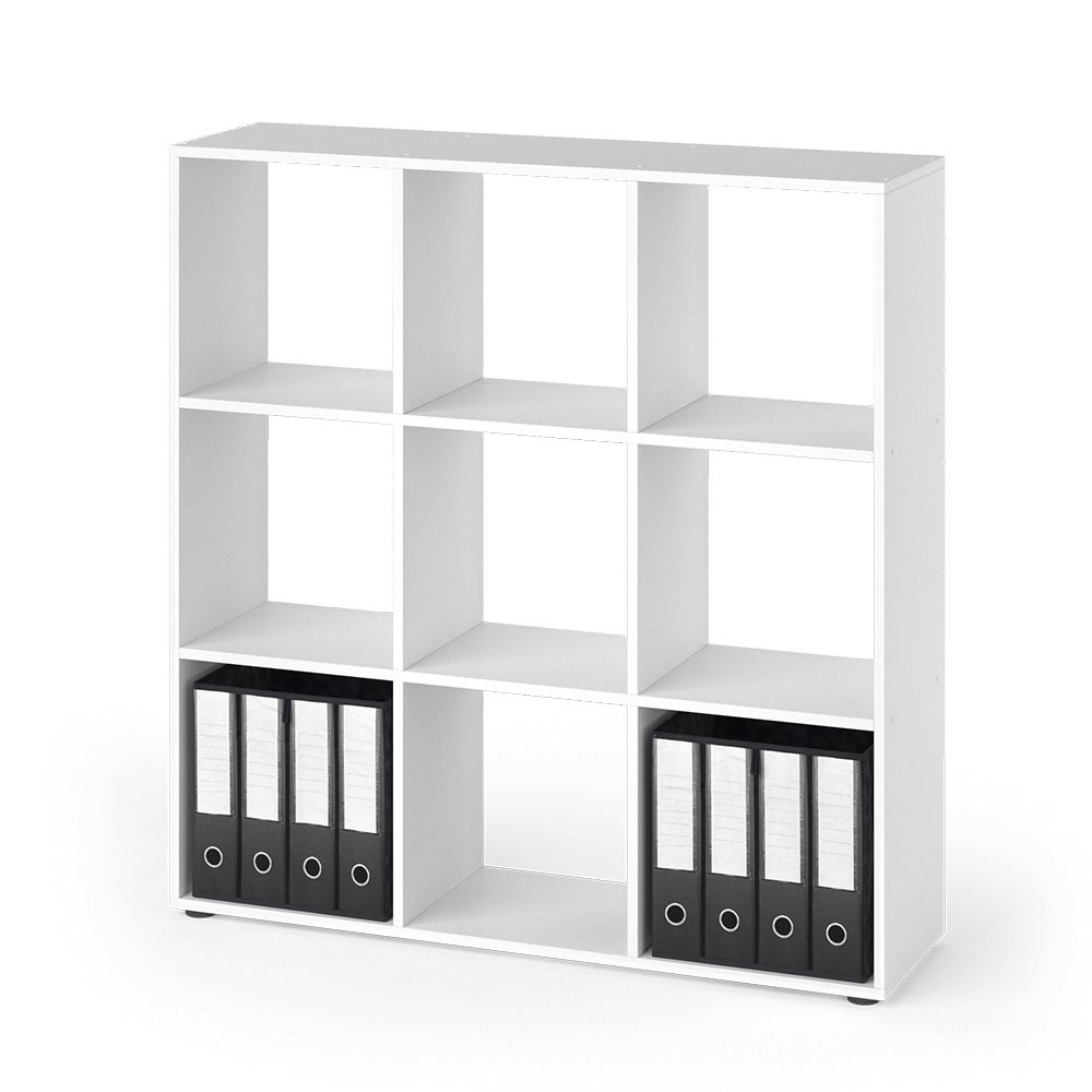 Raumteiler "Nove" Weiß 104 x 108 cm mit 2 Faltboxen livinity®