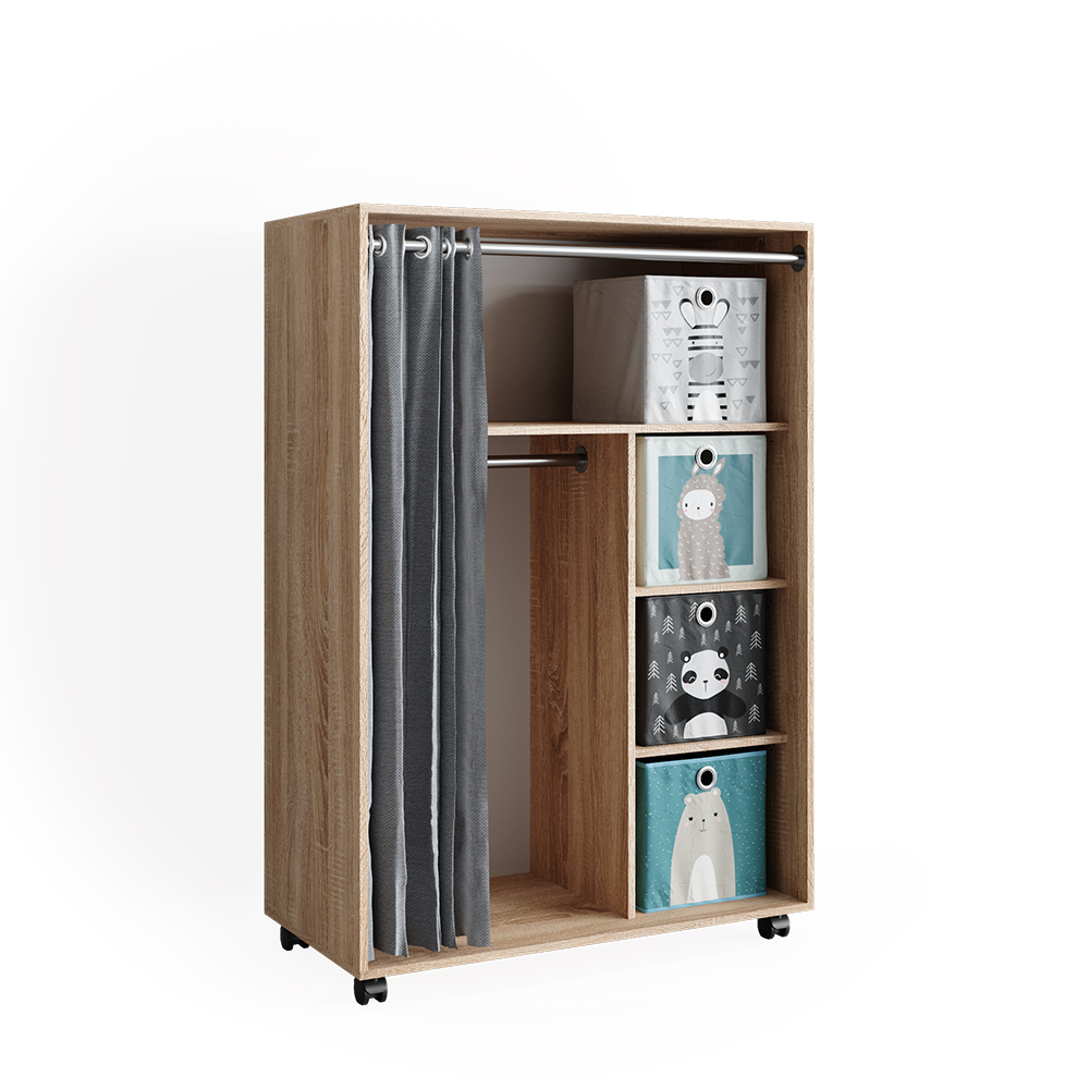 Kleiderschrank "Doros" Sonoma 100 x 146.6 cm mit Faltboxen livinity®