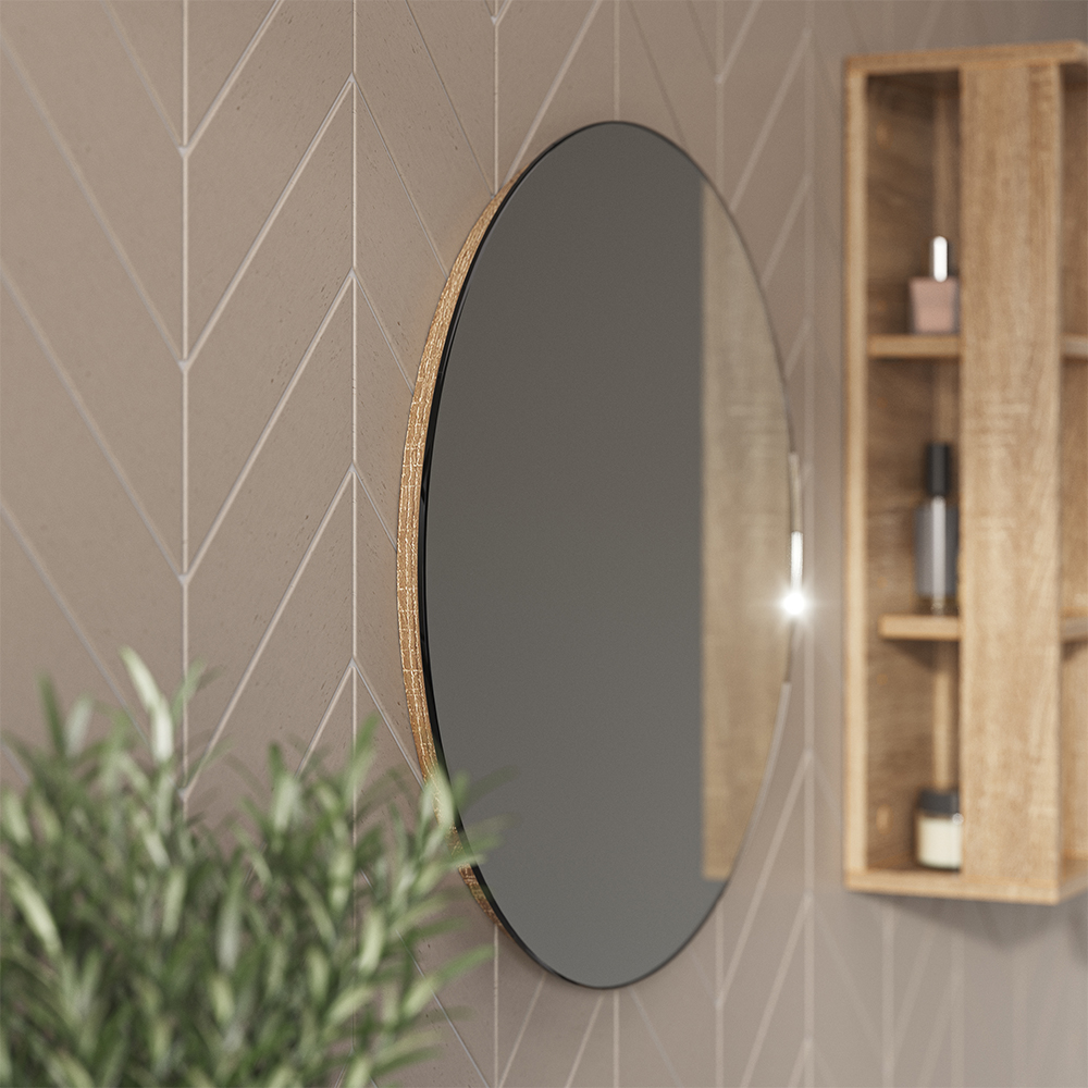 Badezimmerspiegel "Karen" Sonoma 60 x 60 cm Rund livinity®
