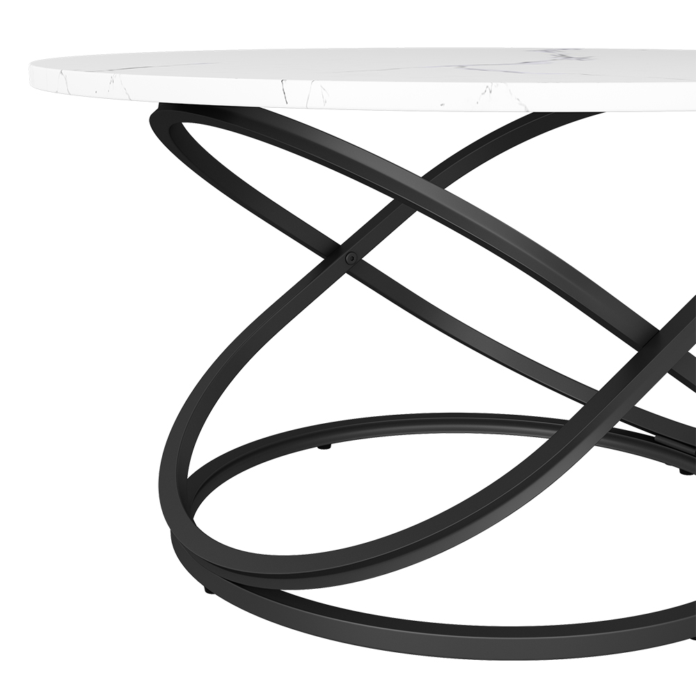 Couchtisch "Calgary" Weiß/Schwarz 79.5 x 46 cm mit großer Arbeitsfläche livinity®