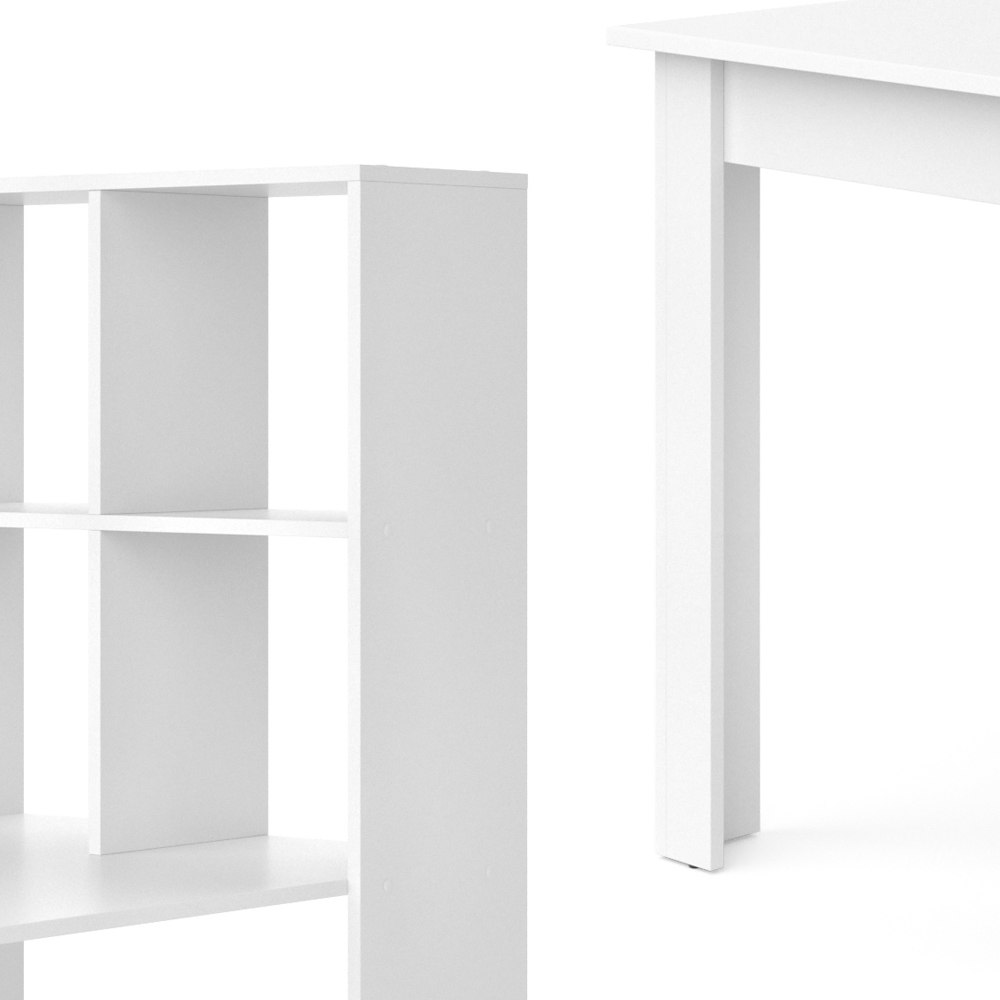 Esstisch "Gael" Weiß 70 x 122 cm mit 6 Fächern livinity®