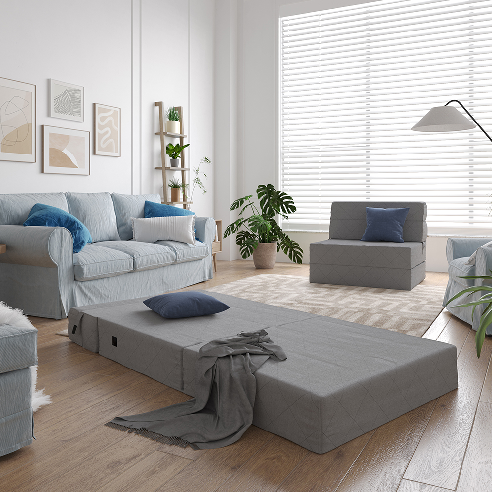 Sofa "Lima" Grau 100 cm mit Schlaffunktion livinity®