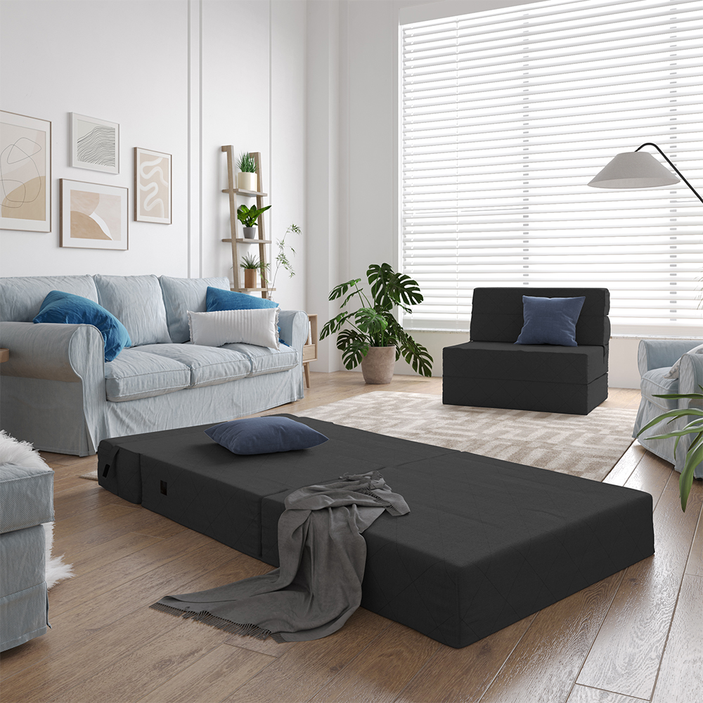 Sofa "Lima" Schwarz 100 cm mit Schlaffunktion livinity®