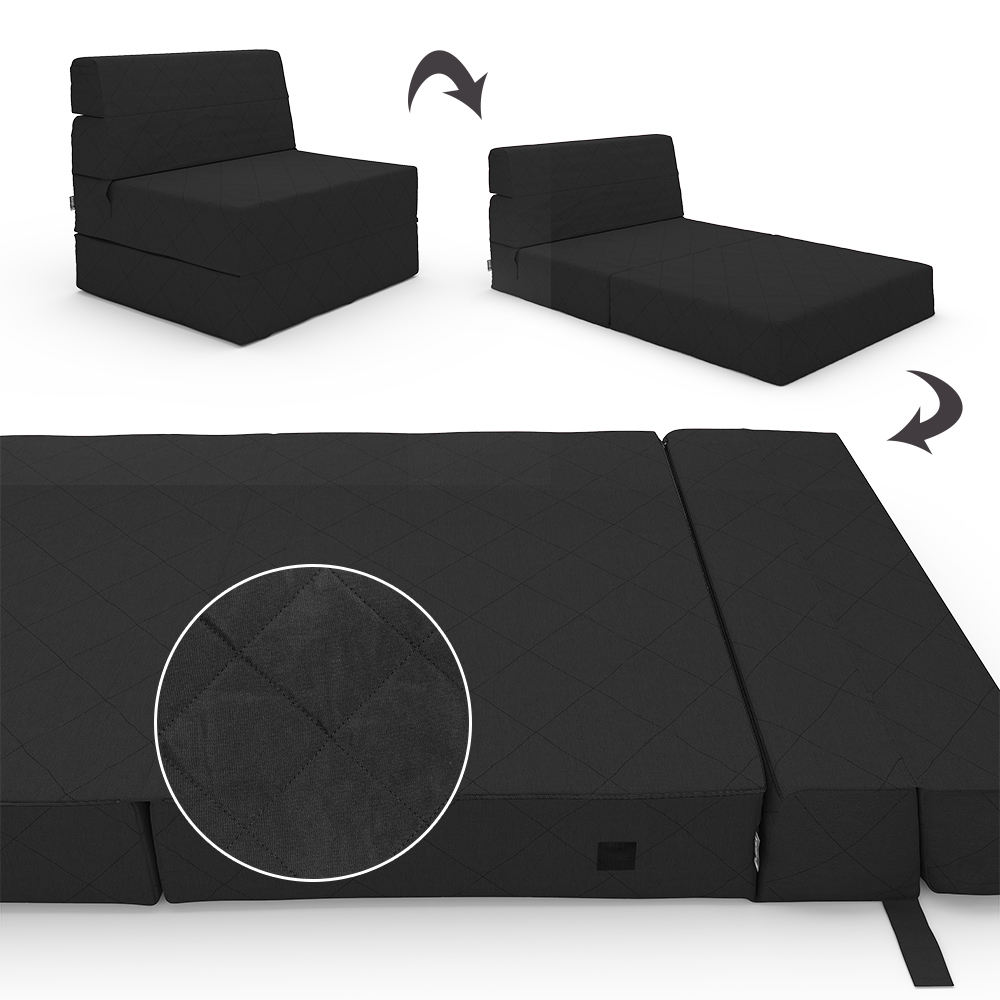 Sofa "Lima" Schwarz 100 cm mit Schlaffunktion livinity®