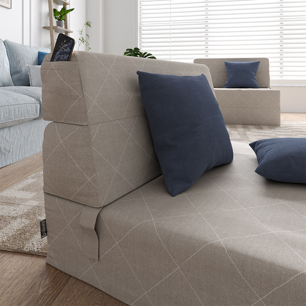 Sofa "Lima" Beige 100 cm mit Schlaffunktion livinity®
