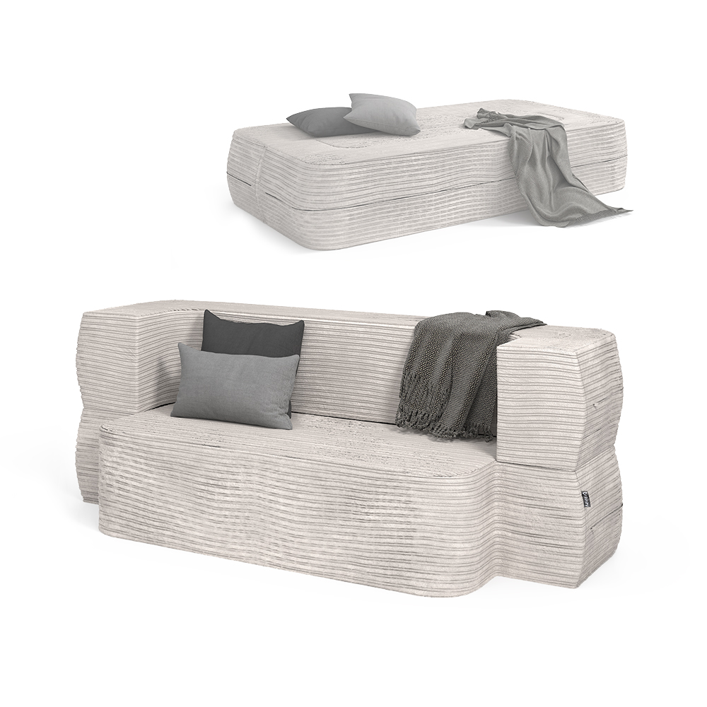 Sofa "Lille" Beige 190 cm mit Schlaffunktion livinity®