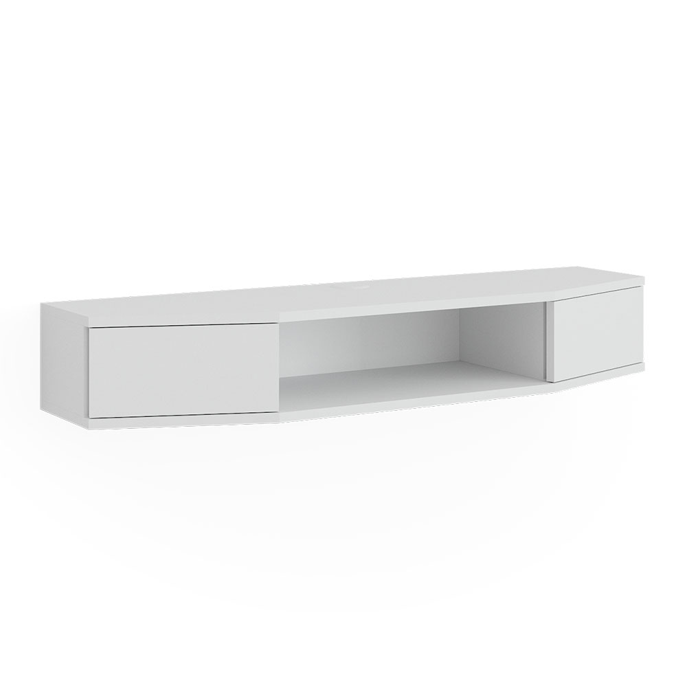 Lowboard "Walter" Weiß 110 x 17.4 cm mit 2 Türen livinity®