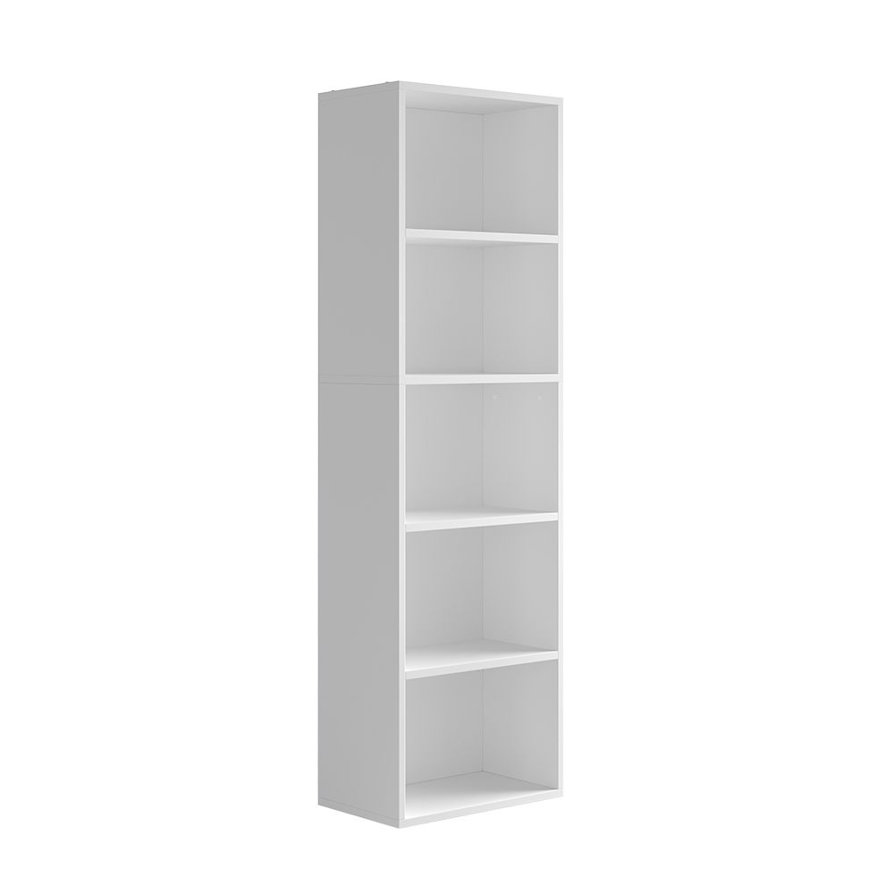 Bücherregal "Bob" Weiß 40 x 132 cm mit 5 Fächern livinity®