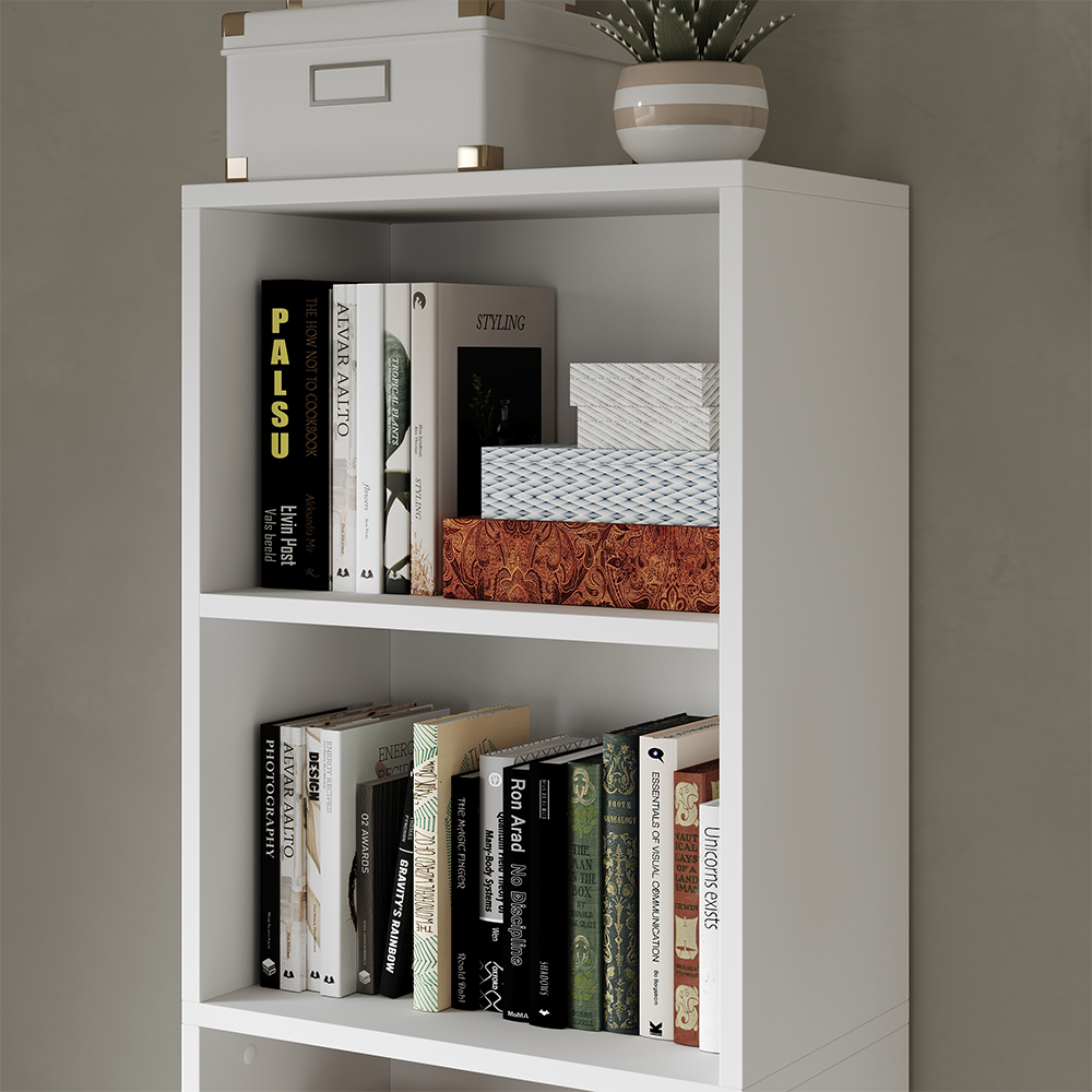 Bücherregal "Bob" Weiß 40 x 132 cm mit 5 Fächern livinity®