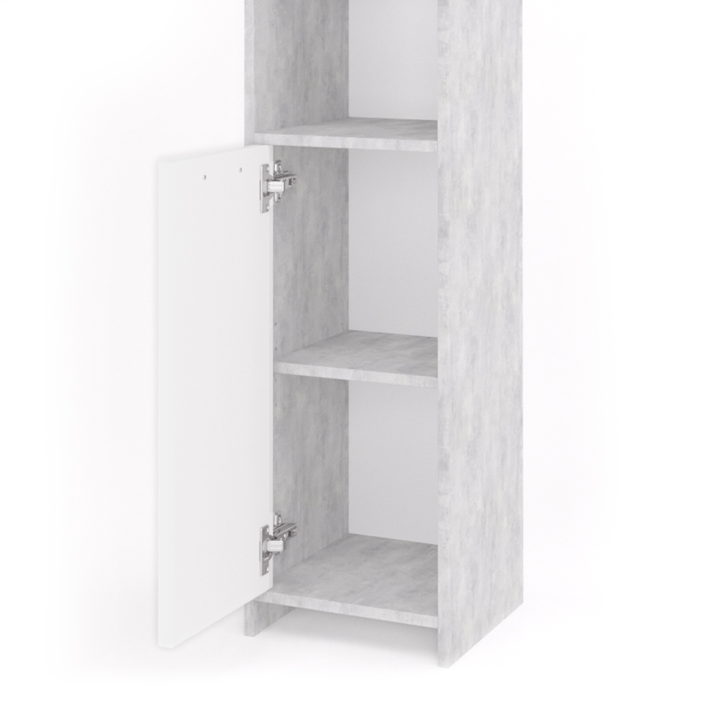 Badmöbel Set "Kiko" Beton/Weiß 3 Teile, mit Hochschrank livinity®