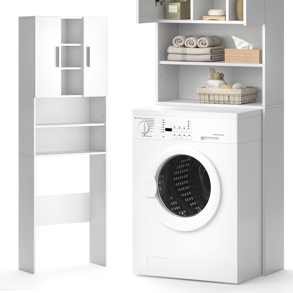 Waschmaschinenschrank "Luis" Weiß 190 x 64 cm livinity®