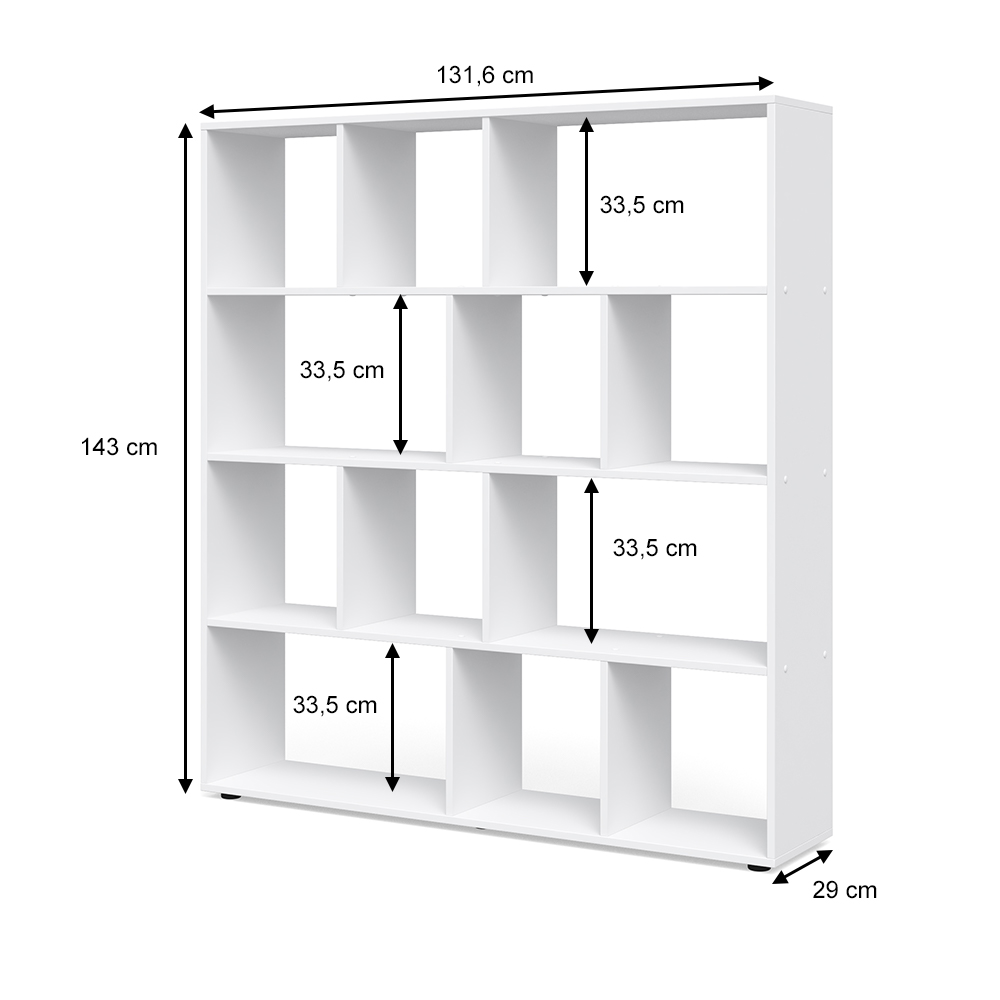 Raumteiler "Pilar" Weiß 131.6 x 143 cm livinity®