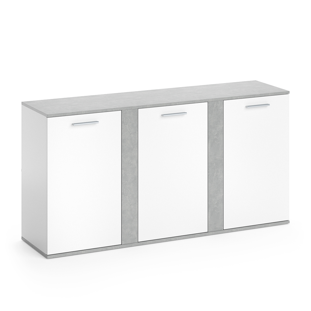 Sideboard "Novelli" Beton/Weiß 155 x 80 cm mit Türen livinity®