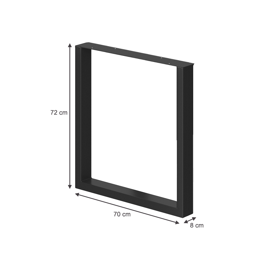 Tischbeine Schwarz 70 x 72 cm Quadratisch livinity®