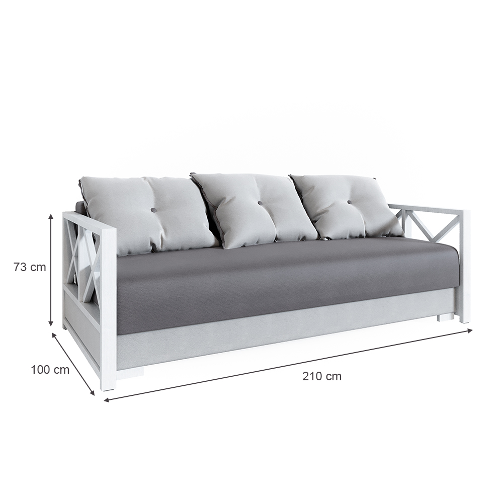 Sofa "Memphis" Grau 210 cm livinity®