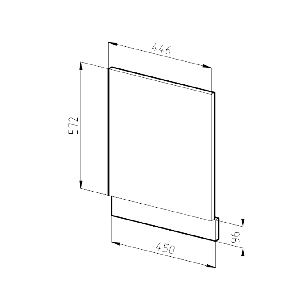 Frontblende "R-Line" Sonoma/Weiß 45 cm ohne Arbeitsplatte livinity®