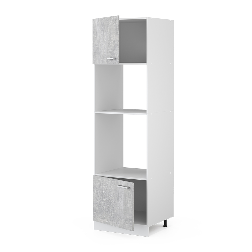 Mikrowellenschrank "R-Line" Beton/Weiß 60 cm livinity®