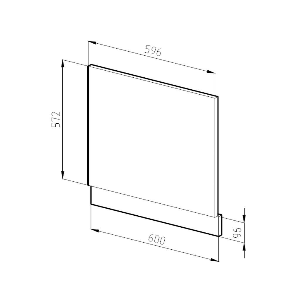 Frontblende "R-Line" Beton/Weiß 60 cm ohne Arbeitsplatte livinity®