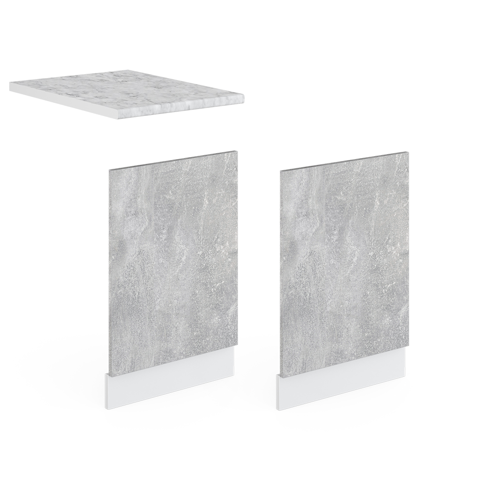 Frontblende "R-Line" Beton/Weiß 45 cm , AP Marmor livinity®