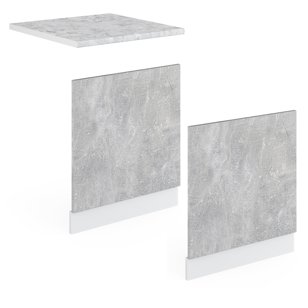 Frontblende "R-Line" Beton/Weiß 60 cm , AP Marmor livinity®