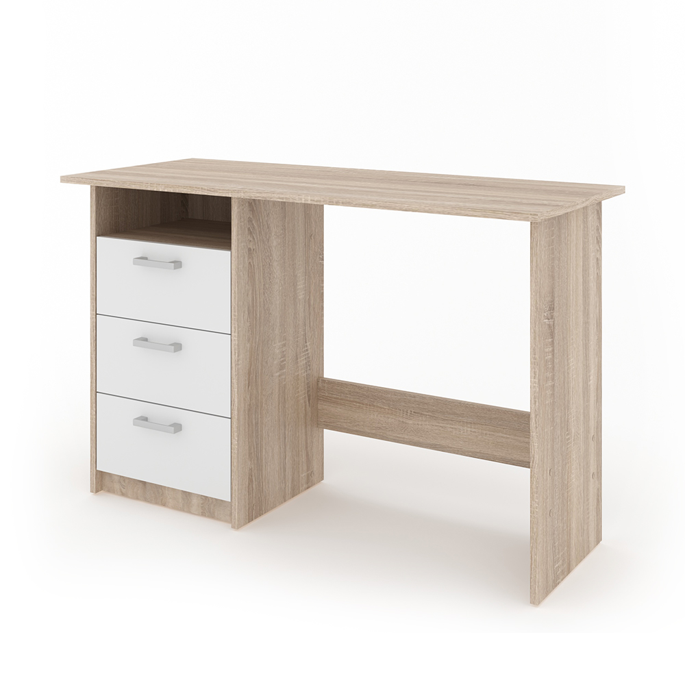 Schreibtisch "Meiko" Sonoma/Weiß 120 x 50 cm livinity®