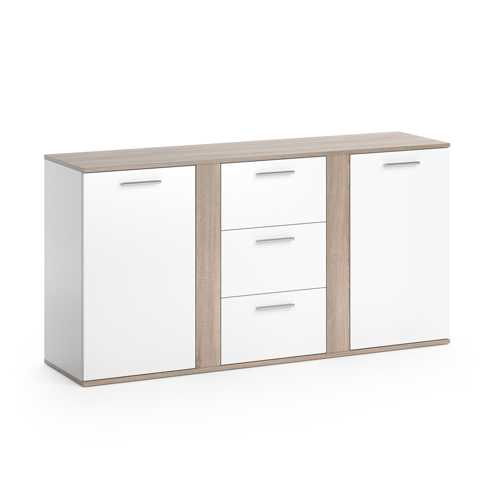 Sideboard "Novelli" Sonoma/Weiß 155 x 80 cm mit Schubladen livinity®
