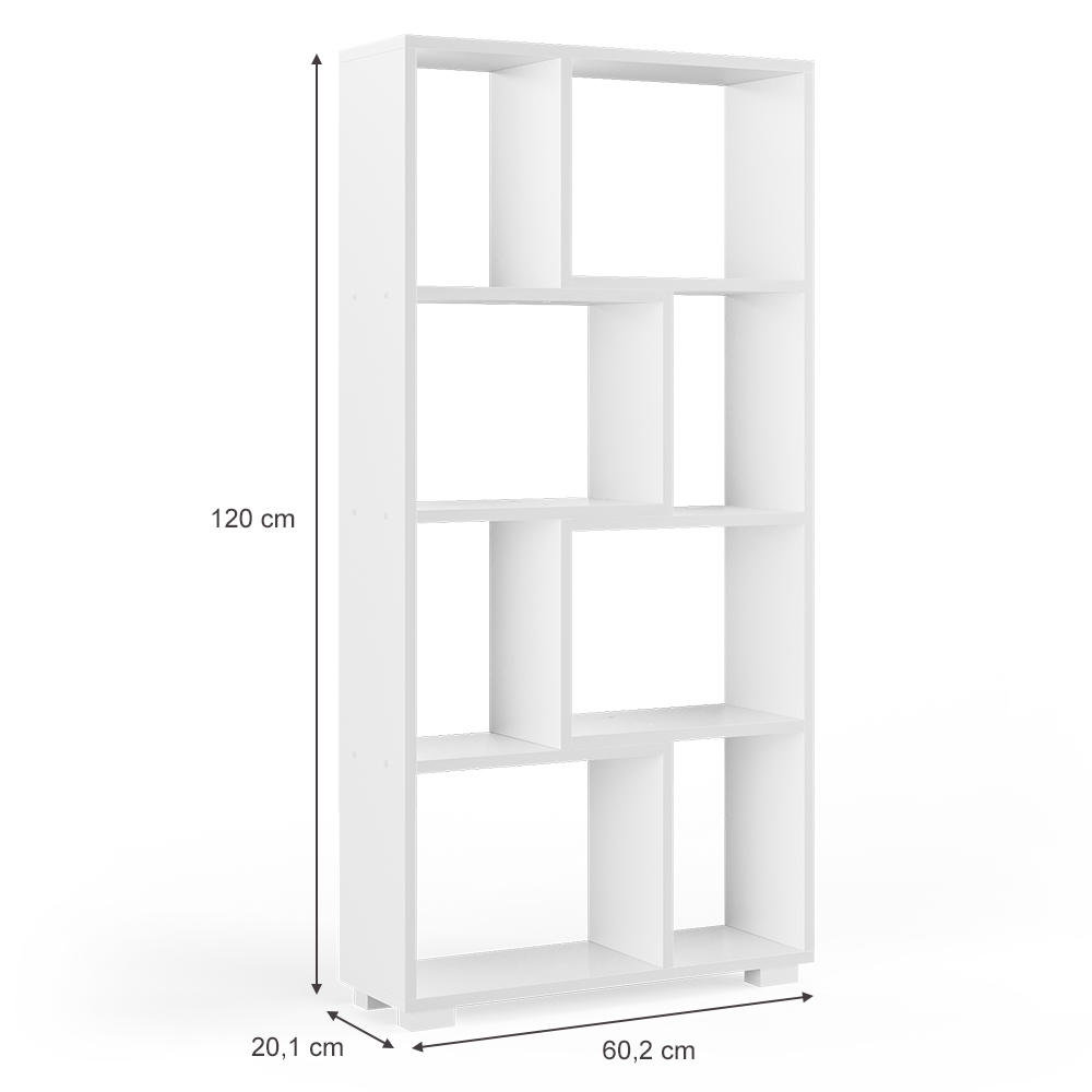 Raumteiler "Domus" Weiß 60 x 120 cm 8 Fächer livinity®