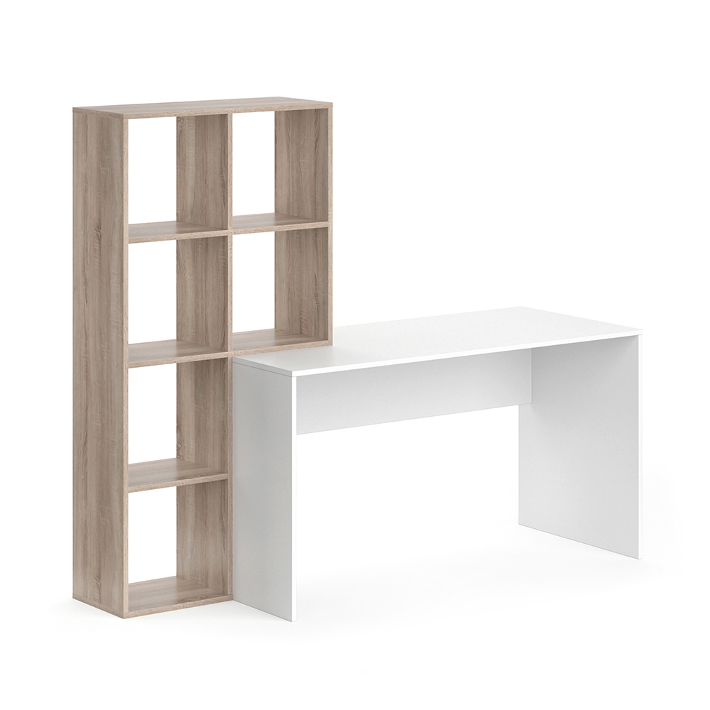 Schreibtisch "Mara" Sonoma/Weiß 59 x 166.8 cm livinity®