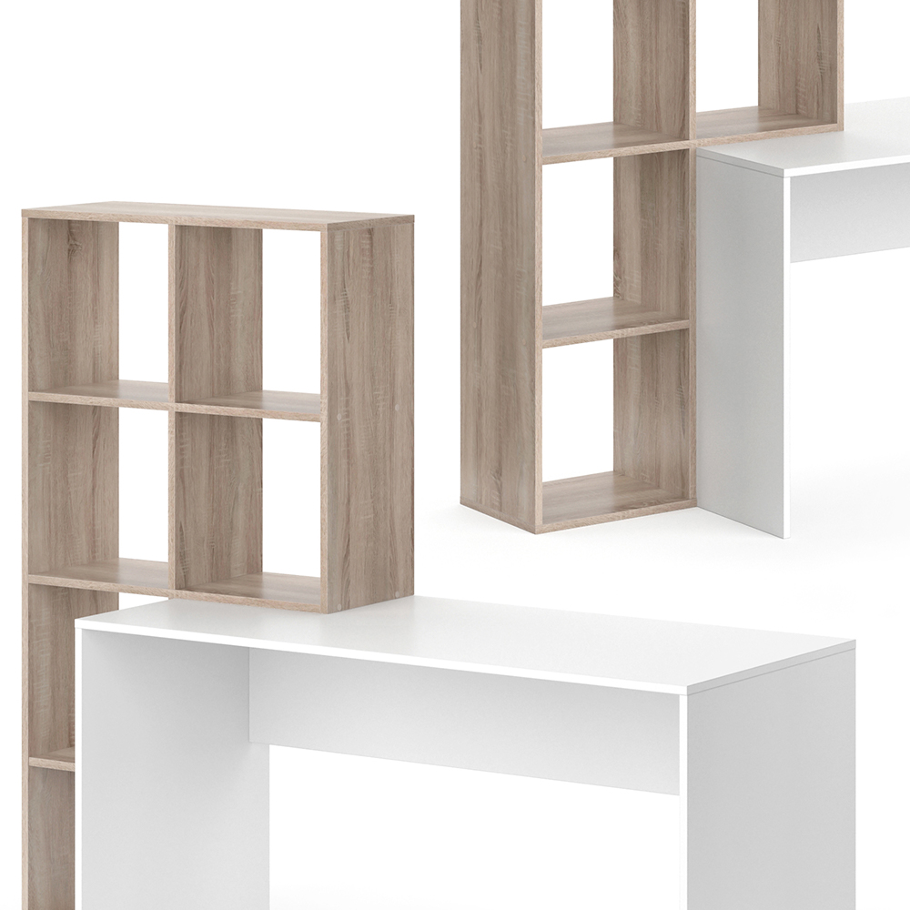 Schreibtisch "Mara" Sonoma/Weiß 59 x 166.8 cm livinity®