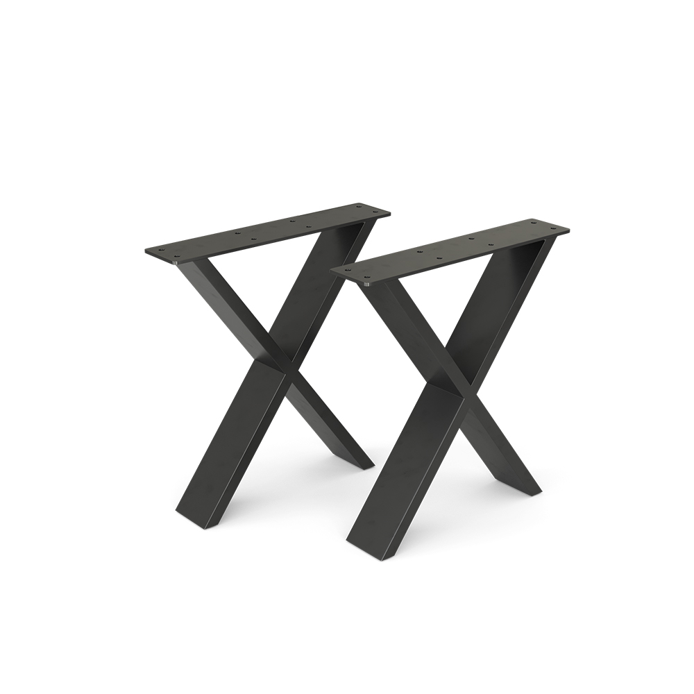 Tischbeine Schwarz 40 x 42 cm X-Form livinity®