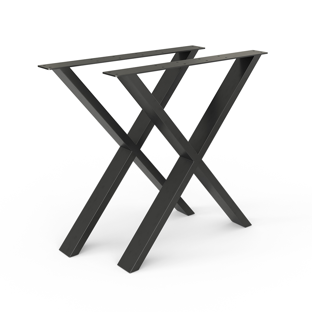 Tischbeine Schwarz 70 x 72 cm X-Form livinity®