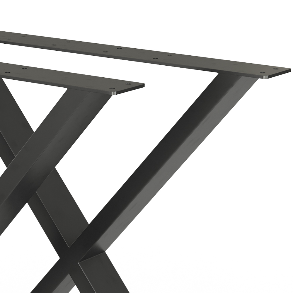 Tischbeine Schwarz 70 x 72 cm X-Form livinity®