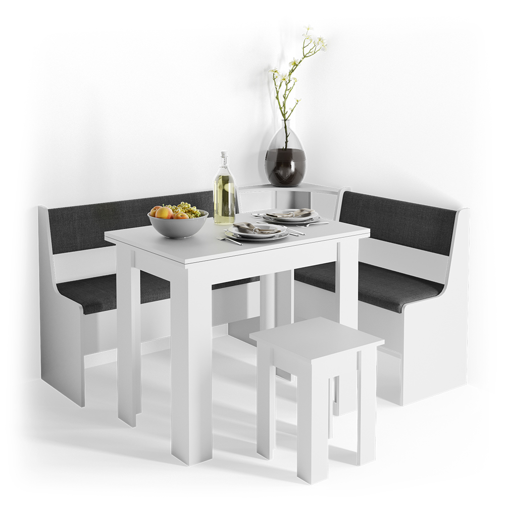 Esstisch mit Stuhl "Roman" Weiß 90 x 60 cm livinity®