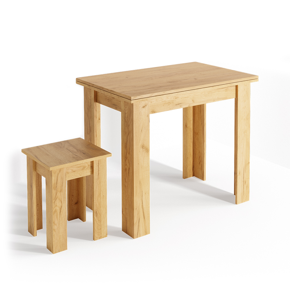 Esstisch mit Stuhl "Roman" Sand 90 x 60 cm livinity®