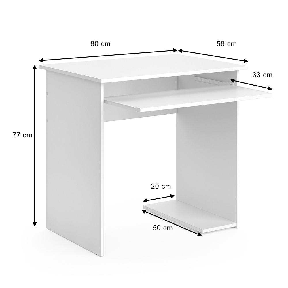 Schreibtisch "Nick" Weiß 80 x 58 cm livinity®