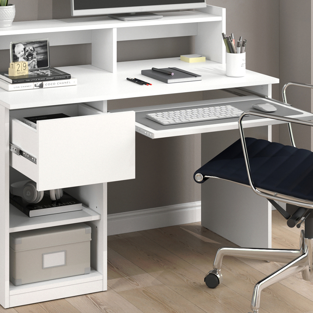 Schreibtisch "Keno" Weiß 106 x 60 cm livinity®