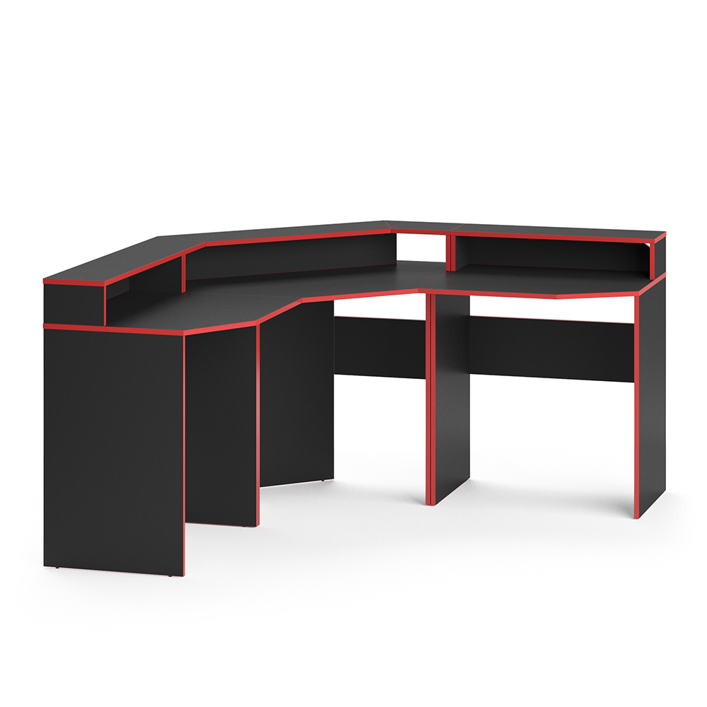 Gaming Tisch "Kron" Rot/Schwarz 90 x 90 cm livinity®