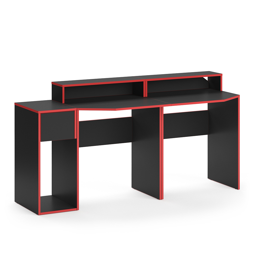 Gaming Tisch "Kron" Rot/Schwarz 170 x 60 cm livinity®