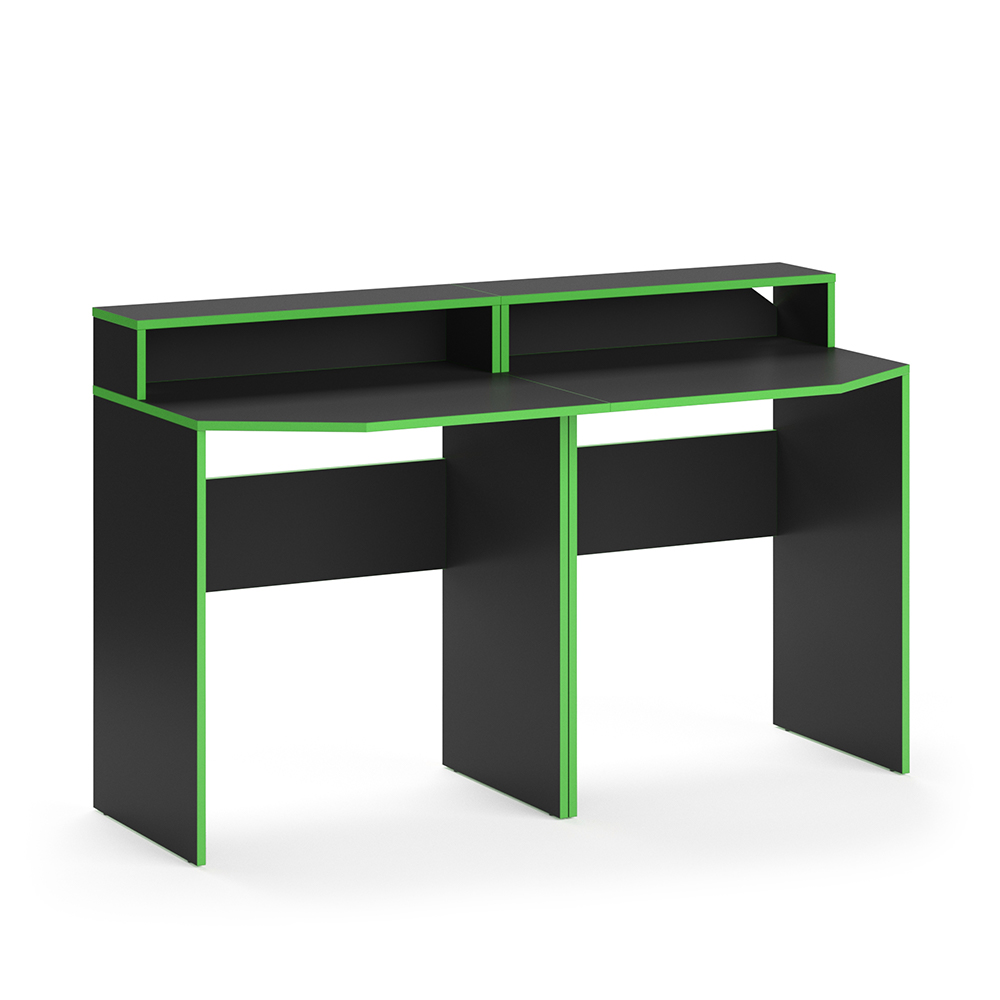 Gaming Tisch "Kron" Grün/Schwarz 140 x 60 cm livinity®