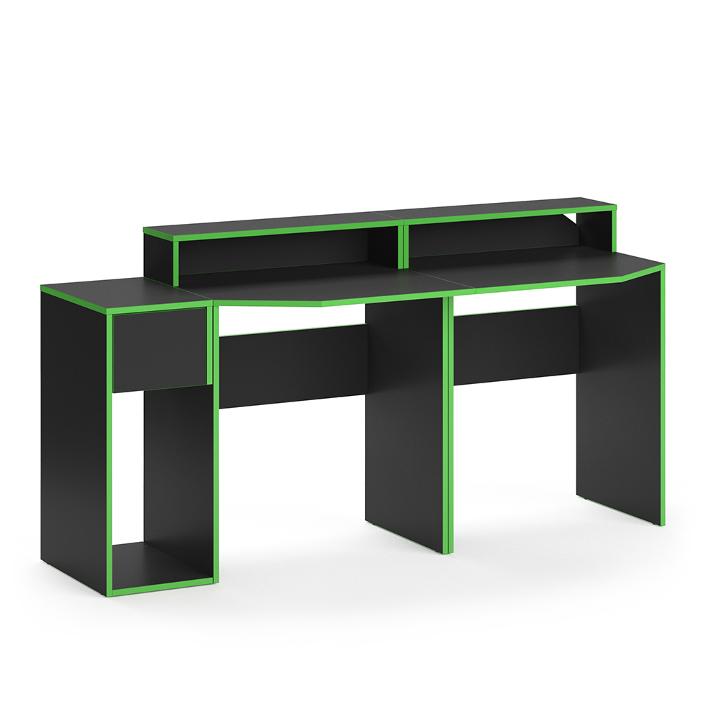 Gaming Tisch "Kron" Grün/Schwarz 170 x 60 cm livinity®