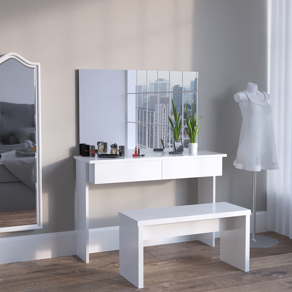 Schminktisch "Azur" Weiß 120 cm ohne Spiegel livinity®